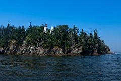 Rocky Location of Eagle Island Light Over Cliffs in Maine